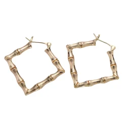 Bamboo Geometric Hoop in 18K Gold-Filled