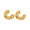 Chunky C Hoops in 18K Gold-Plating