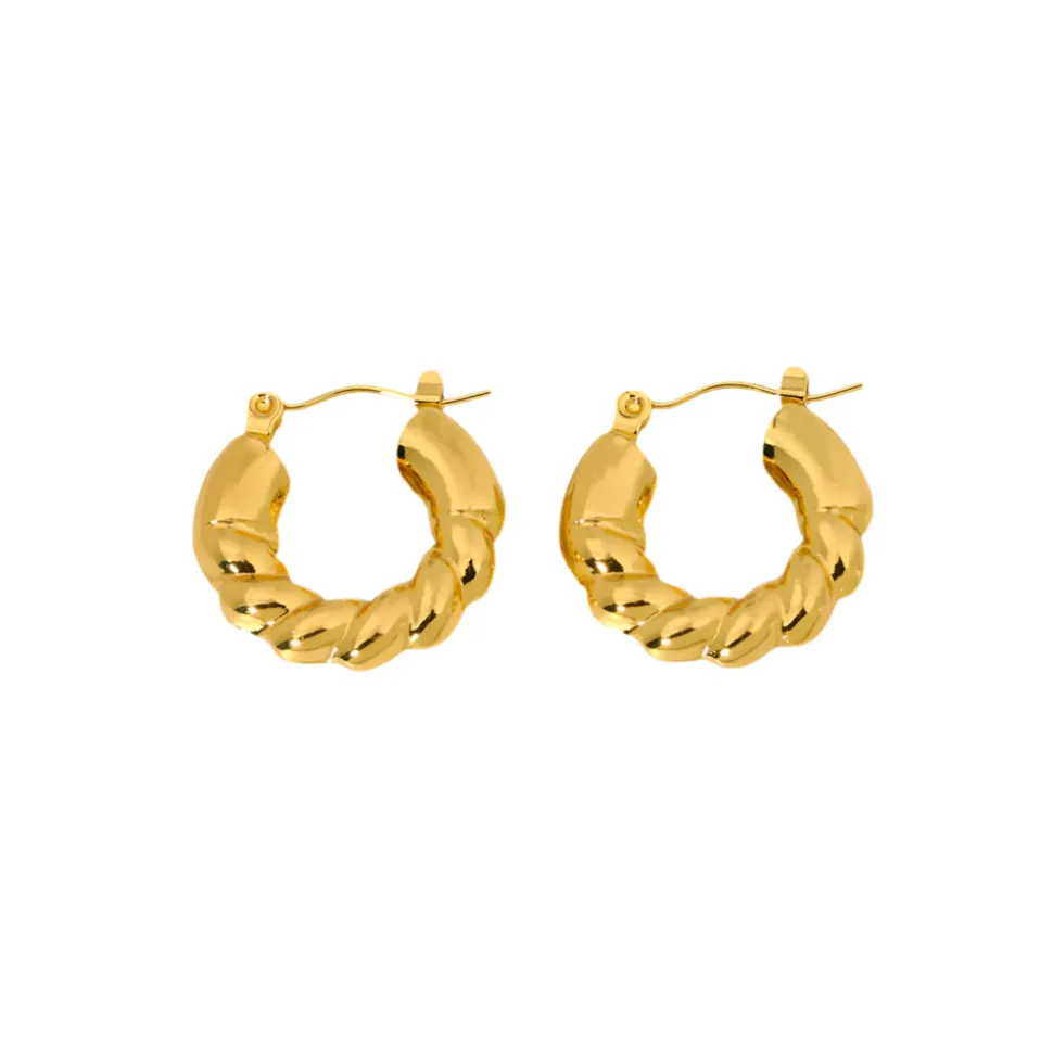 Circle Thread Hoops in 18K Gold-Plating