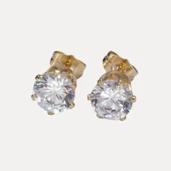 Classic Bezel Studs in 14K Gold-Filled with Cubic Zirconia