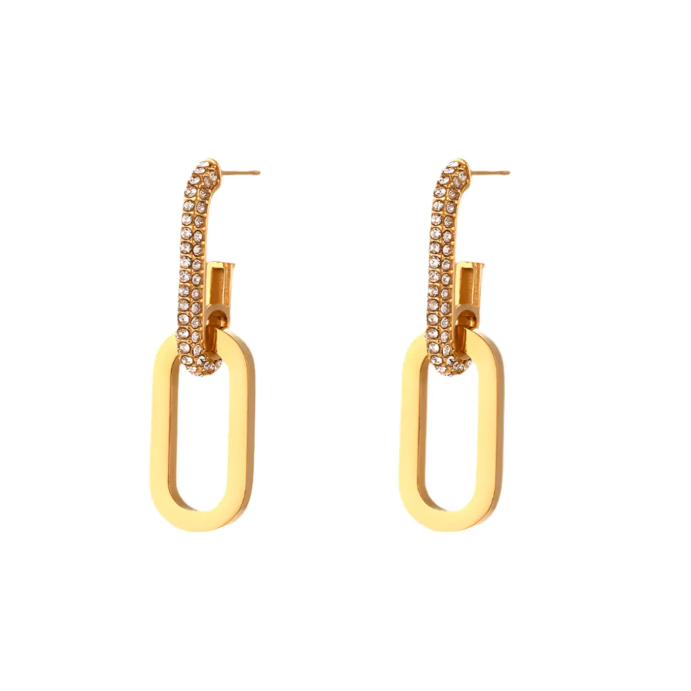 Cuban Link Chain in 18K Gold-Plating with Cubic Zirconia