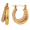 Double Layer Hoops in 18K Gold-Plating with Cubic Zirconia
