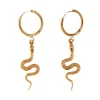 Engraved Snake Drops in 18K Gold-Plating