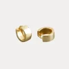 Flattened Vermeil Huggies in 18K Gold-Plating