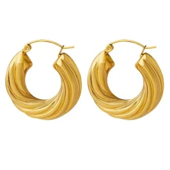 French Twist Hoop in 18K Gold-Plating
