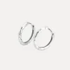 Hammered Huggies in Silver