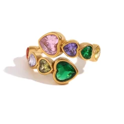 18 Heart Bezel Rings