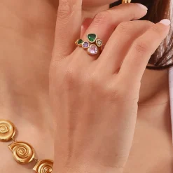 18 Heart Bezel Rings