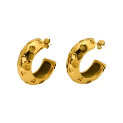 Heart Engraved Hoops in 18K Gold-Plating or Silver