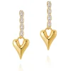 Heart Padlock Drops in 24K Gold-Filled with Cubic Zirconia