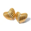 Heart Studs in 18K Gold-Plating with Cubic Zirconia