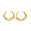 Hollow Moon Hoops in 18K Gold-Plating