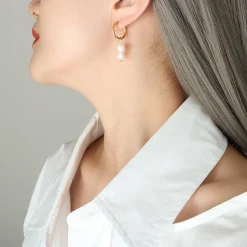 18K Baroque Freshwater Pearl Drop Earrings