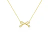 18K Bow CZ Necklacd