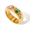 18K Chunky Multi Stones Ring