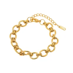 18K Chunky Round Links Bracelet