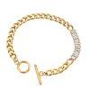 18K Clear CZ Chain Link Bracelet