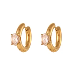 18K Crystal Hoop Earrings