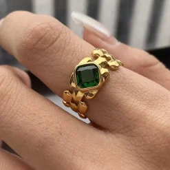 18K CZ Rollie Ring