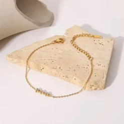 18K Dainty Arrow CZ Bracelet