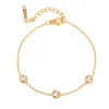 18K Dainty CZ Round Bracelet