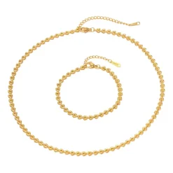 18K Dainty Solid Hearts Pendant