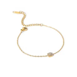 18K Dainty Square CZ Bracelet