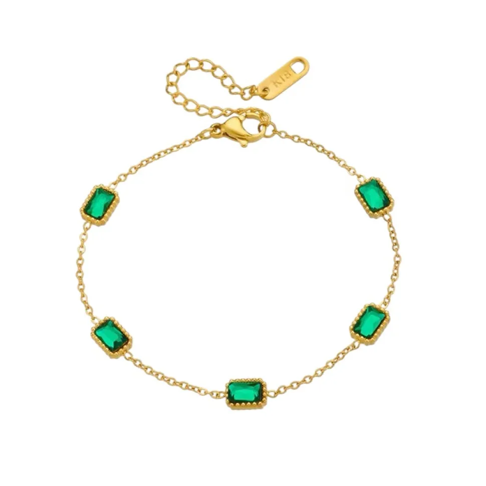 18K Emerald Dainty Bracelet