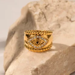 18K Evil Eye Ring