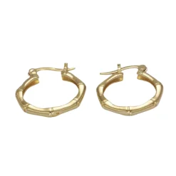 18K Gold Filled Bamboo Hoops