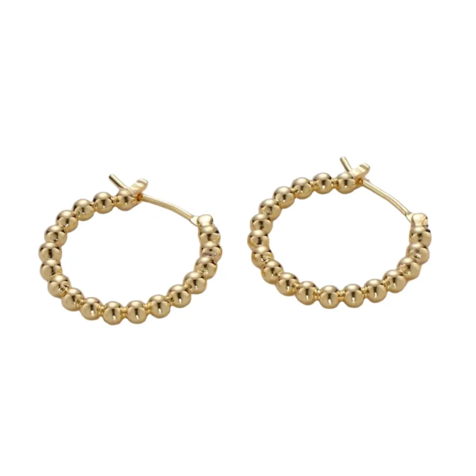 16K Gold Filled Beaded Small Hoops