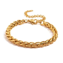 18K Gold Filled Braided Chain Bracelet