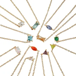 18K Gold Filled Dainty Gemstone Bracelet