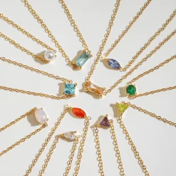 18K Gold Filled Dainty Gemstone Bracelet