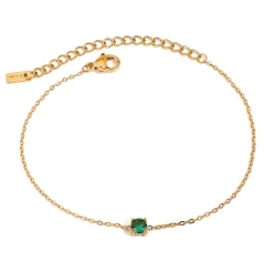 18K Gold Filled Dainty Gemstone Bracelet
