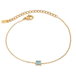 18K Gold Filled Dainty Gemstone Bracelet