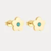 16K Gold Filled Daisy Turqouise Studs