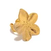 18K Gold Filled Flower Statement Earrings