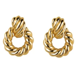 14K Gold Filled French Twist Croissant Earrings