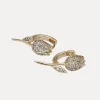 16K Gold Filled Rose Flower Micro Pave Huggies