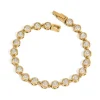 18K Gold Filled Round Bezel Tennis Bracelet