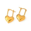 18K Heart Drop Earrings