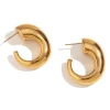 18K Irregular C Shape Open Hoops