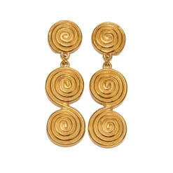 18K Layered Swirl Statement Earrings