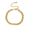 18K Link Textured Chain Bracelet