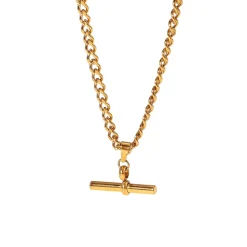 18K Mini Cuban Chain Bar Pendant