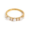 18K Mini Pearls and Zirconia Ring
