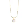 18K Mother Of Pearl Square Necklace