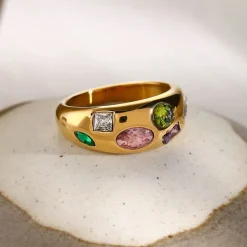 18K Multi Stone Statement Ring