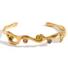 18K Open Bangle Multicolored Zirconia